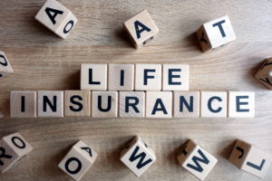 Life Insurance Spelled with Blocks